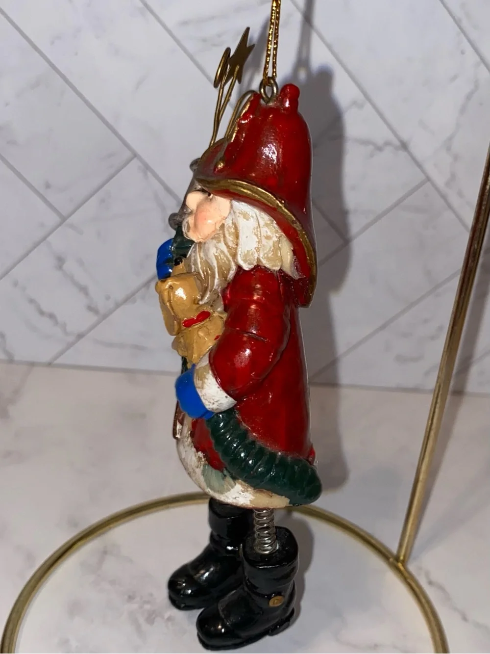 3/$15 Two Whimsical Folk Art Style Firefighter Christmas Ornaments
